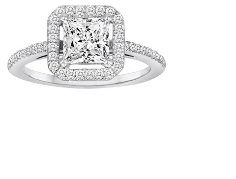 Square Halo Engagement Ring - Diadori