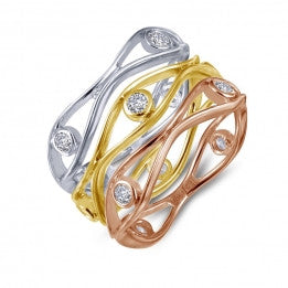 Tri-Color Stackable Rings - Lafonn R0164CLM