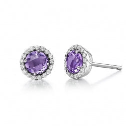 February Birthstone Amethyst Earrings - Lafonn BE001AMP00