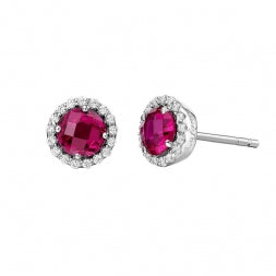 July Birthstone Lab-Grown Ruby Earrings - Lafonn BE001RBP00