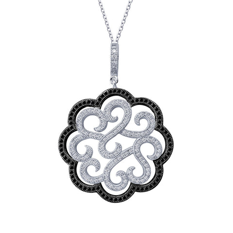 Clear/Black Swirl Pendant - Lafonn P0129CBP18