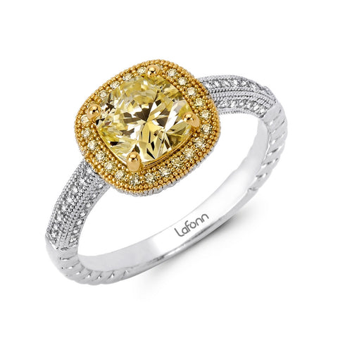 Cushion Cut Yellow Center With Halo - Lafonn R0015CAT