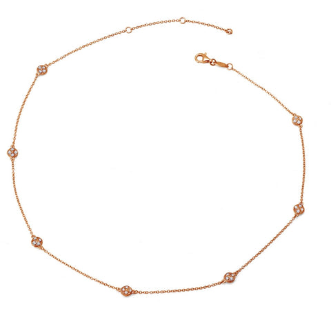 Dots Station Rose-Tone Necklace - Lafonn 9N017CLR36