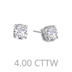 Round 4.0 Ctw Simulated Diamond Stud Earrings - Lafonn E0110CLP00