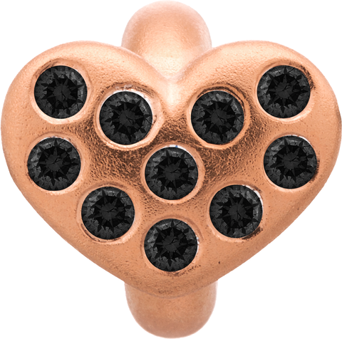 Black Heart of Love - Endless Jewelry Rose Gold Plated Sterling Silver Charm 61501-1