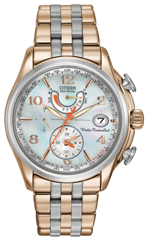 FC0006-52D Citizen Women's World Time A-T Eco-Drive Mother-Of-Pearl Dial Watch