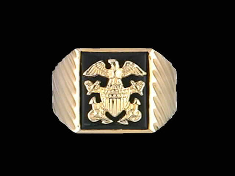 14kt Officer Crest Onyx Ring