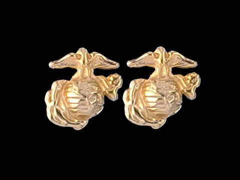 14kt Marine Corps Post Earrings