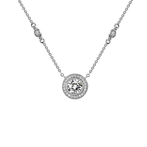 Halo Necklace with Bezel Accents - Lafonn N0014CLP18