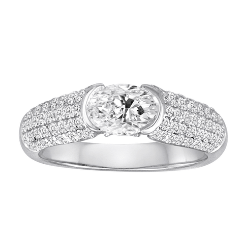 Pave Tension Set Diamond Engagement Ring - Diadori
