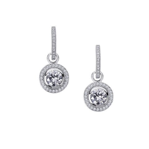 Round Halo Drop Earrings - Lafonn E0084CLP00